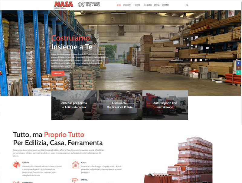 Creazione e gestione Sito web Materiali Edili Calcio Masa Giovanni